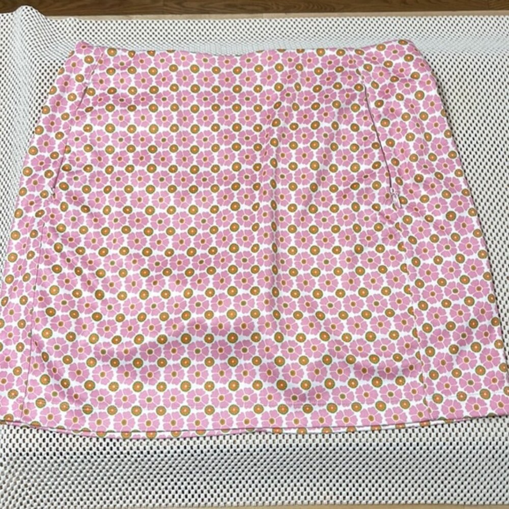 Tory Sport Pink Floral Golf / Tennis Skirt - Sz Lg